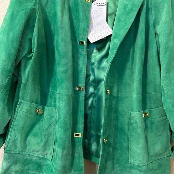 Linea by Louis Dell'Olio Women's Green Suede Blazer - Picture 2 of 14